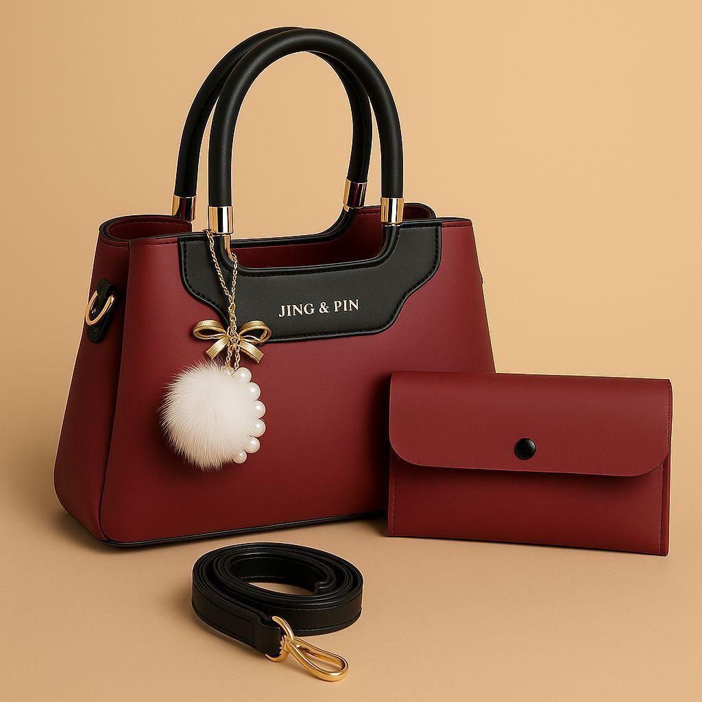 Synthetic Leather Handbag Set