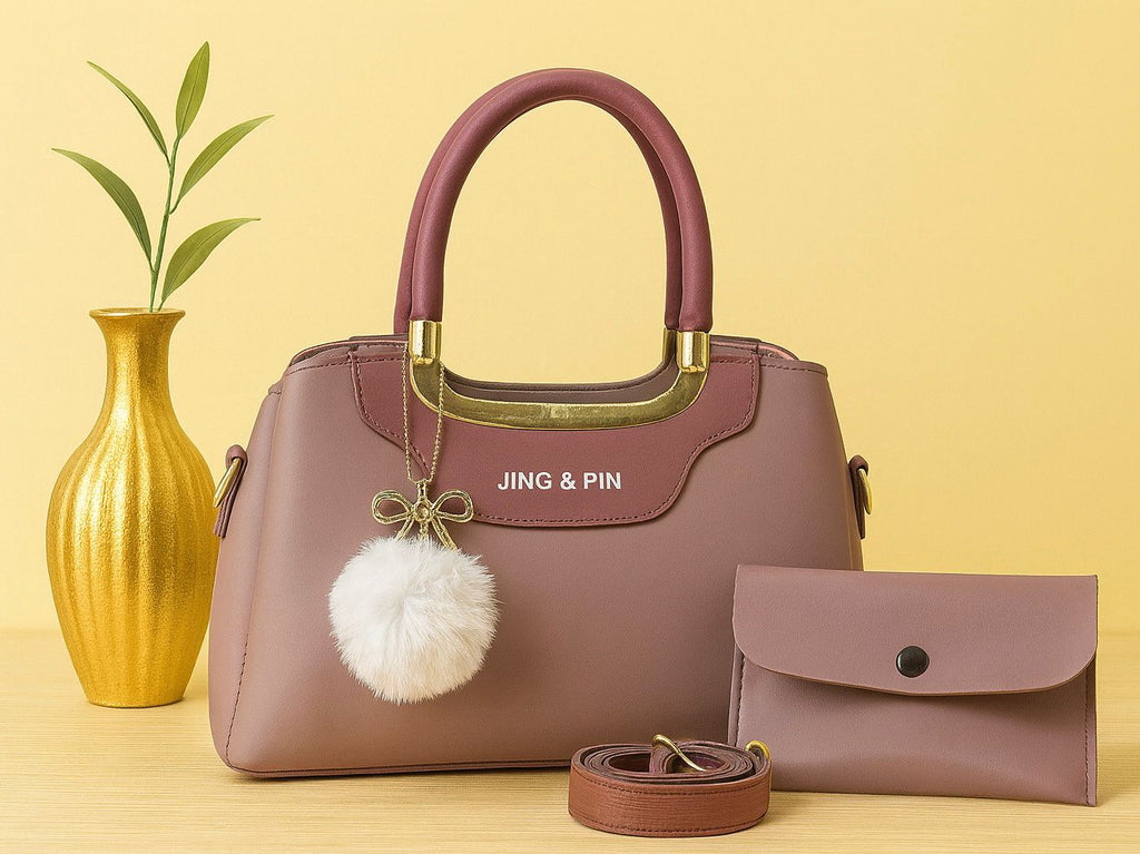 Synthetic Leather Handbag Set