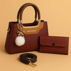 Synthetic Leather Handbag Set