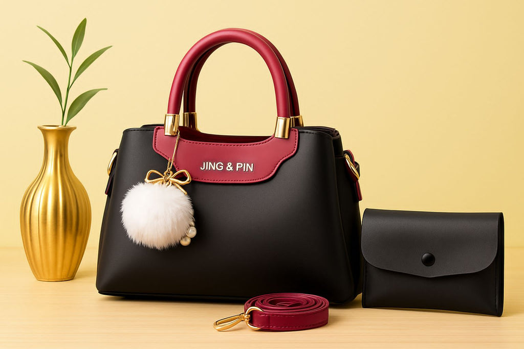 Synthetic Leather Handbag Set